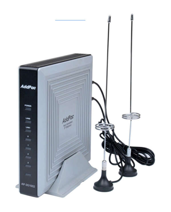 AddPac AP-3G1002A — VoIP-3G/GSM шлюз, 2x3G/GSM (UMTS900/2100, GSM900/1800) канал, SIP & H.323, CallBack, SMS. Порты Ethernet 2x10/100 Mbps