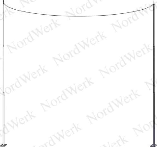 NordWerk МССТ-20/55 – Тросовый молниеотвод высотой 20 метров (сталь; расстояние между мачтами 55 м; в комплекте со стальным тросом диаметром 8,1 мм)