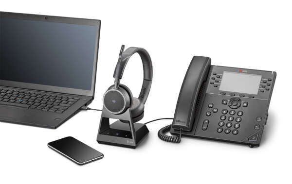 Plantronics Voyager 4220 Office-2 — беспроводная гарнитура для стационарного телефона, ПК и мобильных устройств (Bluetooth, Microsoft Teams, USB-A)