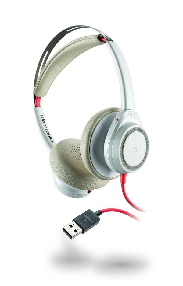Plantronics BlackWire 7225 — проводная гарнитура без штанги микрофона с активным шумоподавлением (USB A), белая