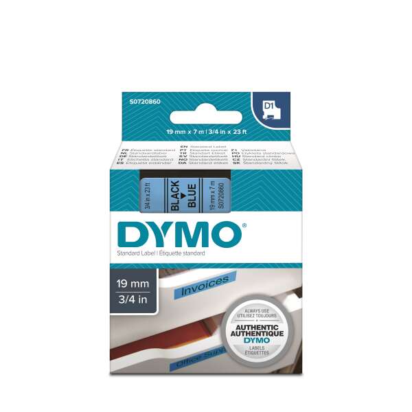 DYMO S0720860 - картридж D1 с лентой (синяя, шрифт черный), 19 мм х 7 м