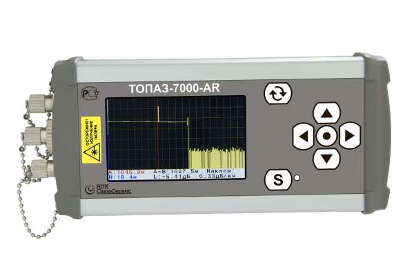 ТОПАЗ-7324-AR+ - многофункциональный оптический тестер - рефлектометр (850, 1300 нм / -60..+26 дБм) с источником видимого излучения (VFL)