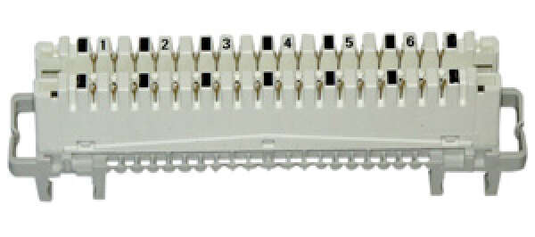 KRONE 6504 1 005-01 — плинт LSA-PROFIL 2/6 x 3 с нормально-замкнутыми контактами, маркировка 1...6