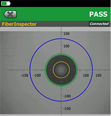Фото торца коннектора прибором Fluke FI-7000 FiberInspector Pro