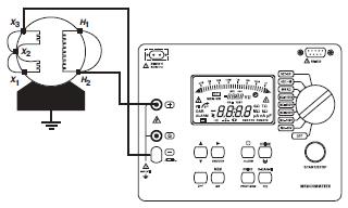 Измерение на трансформаторе между высоковольтной обмоткой и низковольтной обмоткой