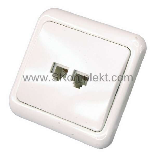 REXANT 03-0010 - розетка телефонная 6Р4С, 2 гнезда, внутренняя (10 штук ...