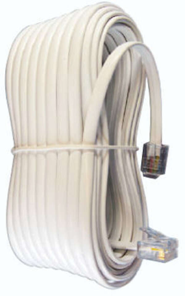 REXANT 18-3251 - шнур линейный телефонный RJ12, 25 м, белый (10 штук в упаковке)