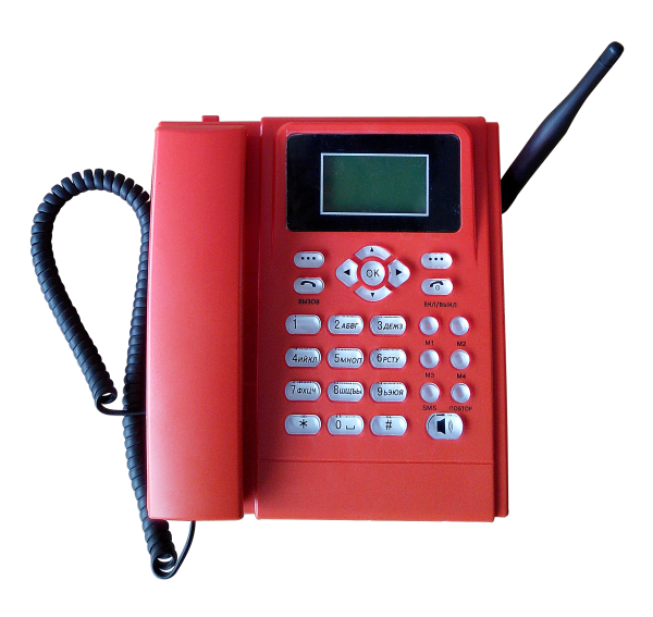 Kammunica-GSM-Phone - стационарный GSM телефон, BabyCall, ЖКД, внешняя антенна, аккумулятор, красный корпус