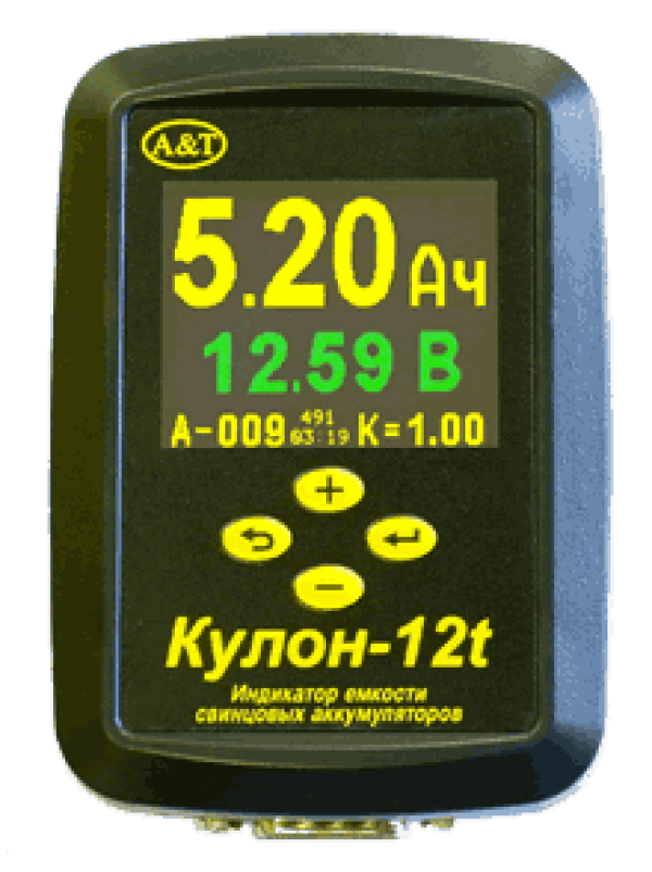Кулон-12t - тестер / индикатор емкости свинцовых аккумуляторов до 350 Ач, 12 В