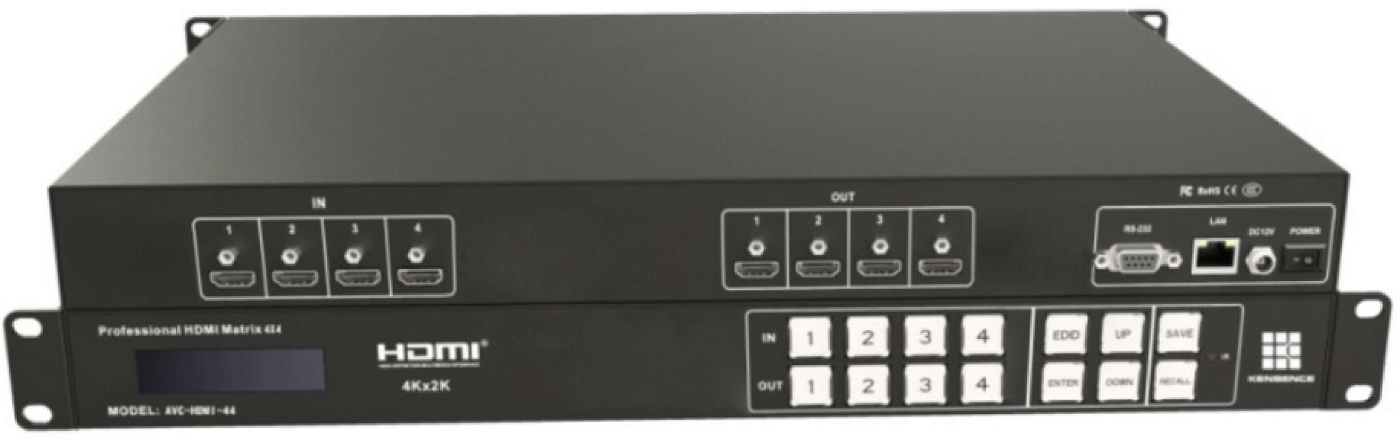 KENSENCE AVC-HDMI-44 - Матричный коммутатор HDMI 4x4 цена, купить AVC ...