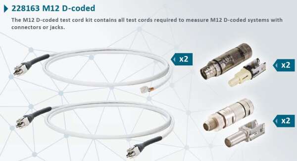 Комплект кабелей для тестирования M12 D-Coded (без адаптеров), Softing