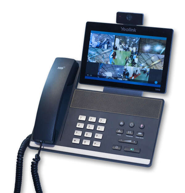 SIP-VP-T49G SIP-телефон, сенсорный цветной экран 8'', 16 линий, 3-х сторонняя видеоконференция