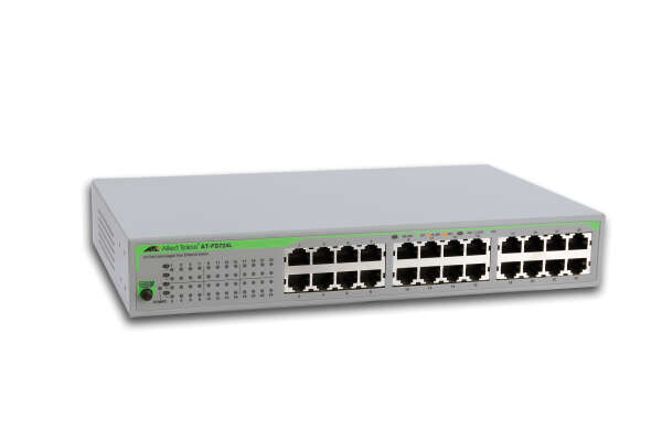 Allied Telesis AT-FS724L Неуправляемый коммутатор 24x10/100TX металлический корпус, встроенный блок питания, 19"