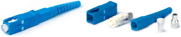 Hyperline SC-SM-3 - разъем клеевой SC, SM (для одномодового кабеля), 3 мм, simplex (синий)