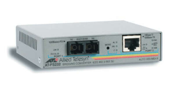 Allied Telesis AT-FS232 Медиаконвертер 10/100TX 100Base-FX, 2 км, multimode, SC