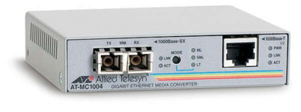 Allied Telesis AT-MC1004 Медиаконвертер 1000T 1000Base-SX, 550 м - multimode (50/125), 220 м - multimode (62,5/125), SC