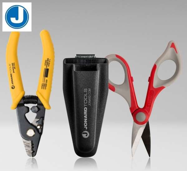Jonard Tools TK-350 - набор: стриппер для оптоволокна JIC-375, ножницы JIC-186, чехол