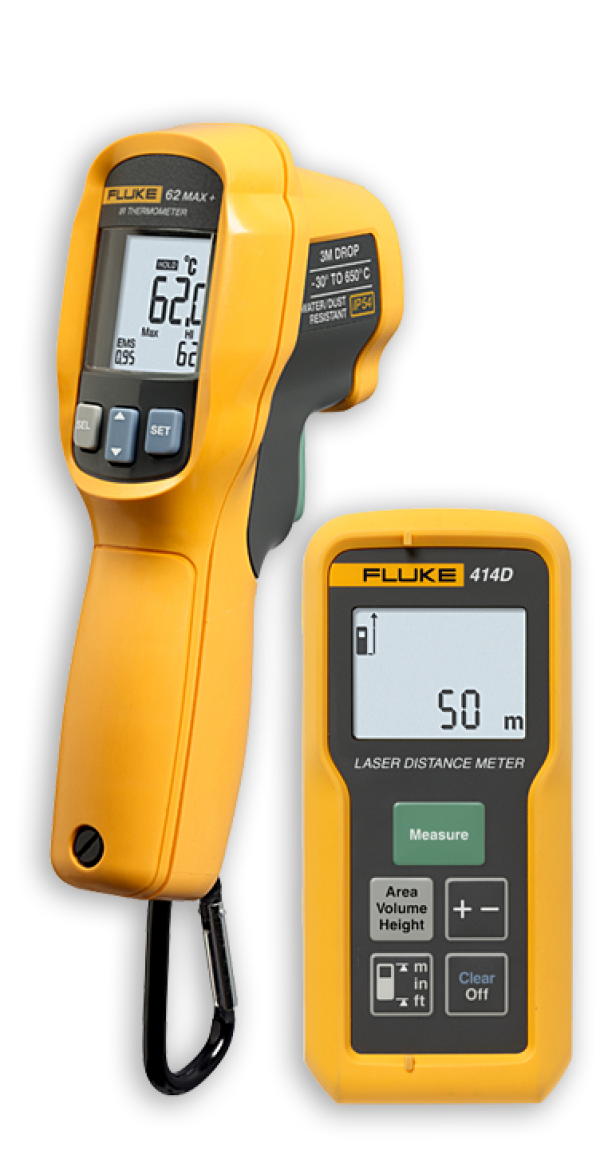 КОМПЛЕКТ: Инфракрасный термометр Fluke 62 MAX+ и набор Fluke 414D для лазерного измерения расстояния