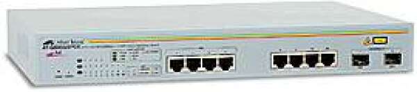 Allied Telesis AT-GS950/8POE - комутатор интеллектуальный websmart 8x10/100/1000T с поддержкой POE (бюджет мощности 60Вт) или 2xSFP комбо