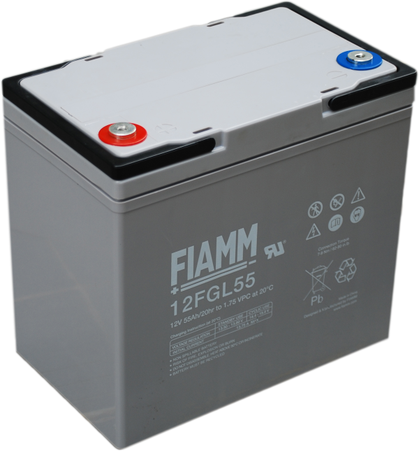 FIAMM 12 FGL 55 - батарея аккумуляторная серии FGL (12 В, 55 А/ч, 229x138x207 мм, 18,2 кг)