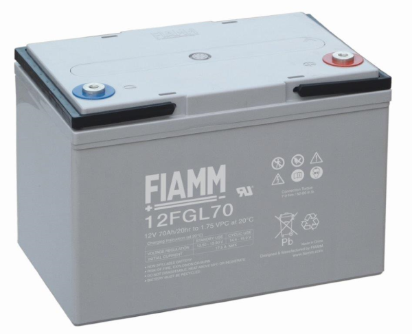FIAMM 12 FGL 70 - батарея аккумуляторная серии FGL (12 В, 70 А/ч, 272x166x191 мм, 23,2 кг)
