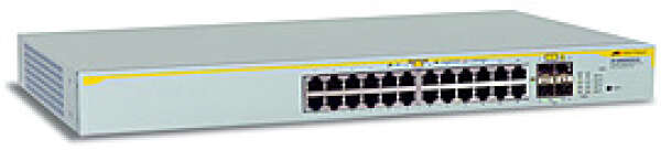 Allied Telesis AT-8000GS/24POE Коммутатор L2+ 24x10/100/1000T с поддержкой POE (бюджет мощности 400Вт) + 4xSFP, поддержка стекирования через HDMI