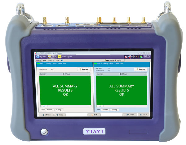 VIAVI MTS5800-GE-100GE-DS - комплект MTS-5800-100G: 1GE, 10GE, 100GE с оптическими трансиверами на один порт и опцией активации второго порта