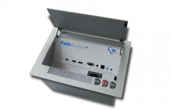 TLS PathFinder 4.0 MF/PI 4,0 mm - Настольный лючок со встроенным коммутатором HDMI, Displayport и VGA + аудио сигналов (монтаж заподлицо)