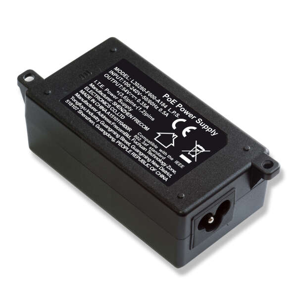 ATCOM L30280-F600-A184 - Инжектор питания POE 15W активный 802.3af class1,2,3, 2xRJ45 Gigabit Ethernet, cat. 5e/6/7. Кабель 220В в комплекте