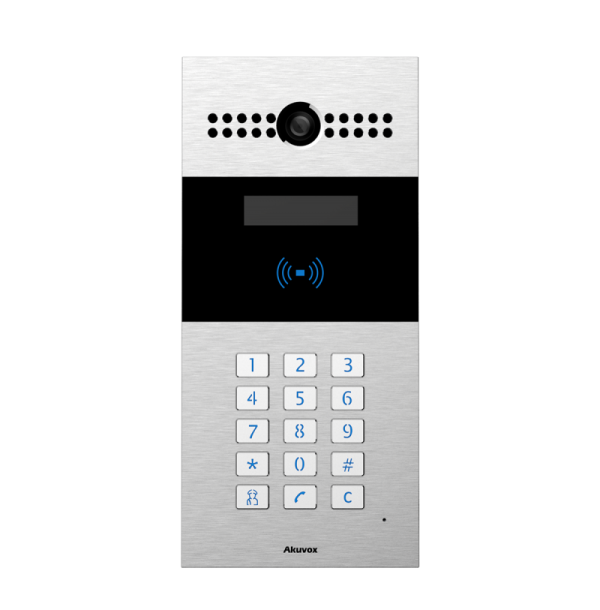 Akuvox-R27A_OW - многоабонентская аудио/видео SIP-панель с клавиатурным блоком, РоЕ, камера до 3Мп, считыватель RF карт, ЖК-дисплей с подсветкой, для накладного монтаж