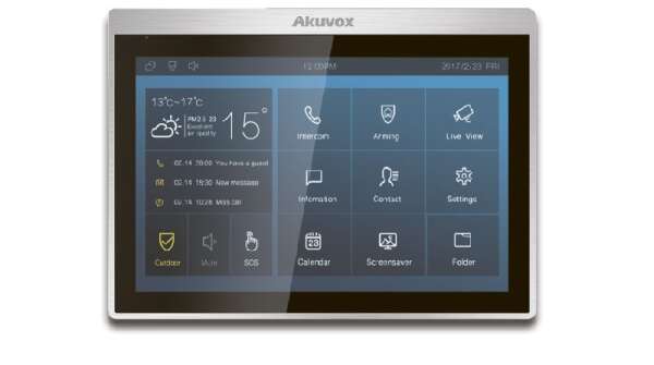 Akuvox-IT83R - настенный интерком-монитор, Android 6.0, сенсорный экран 10" (IPS 1080x800), micro SD, стерео, РоЕ, колодка рейлейных вх./вых.