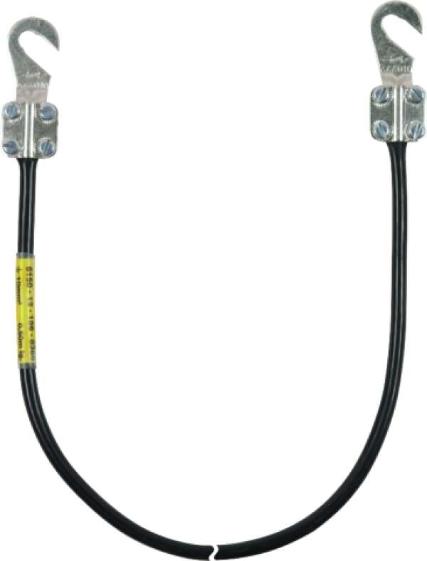 DEHN 410 003 Заземляющий кабель с двумя открытыми наконечниками M8/M10 10мм² L=0,35м чёрный