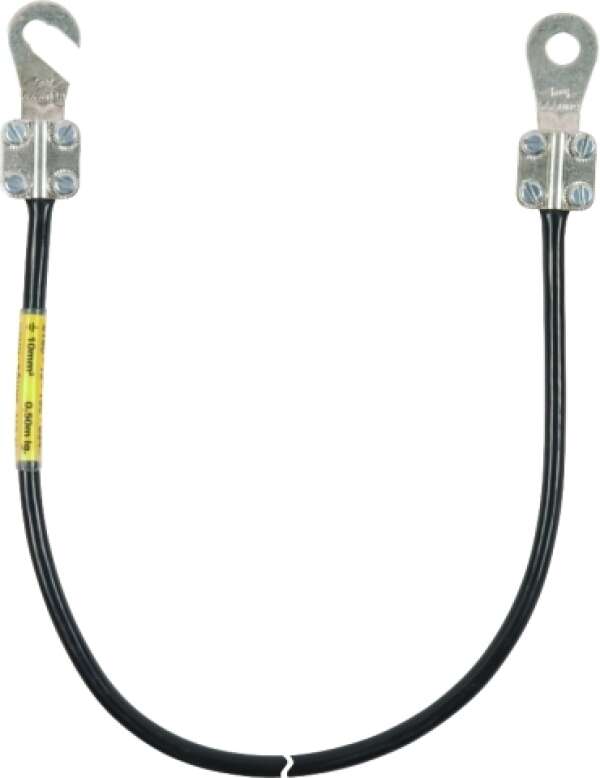 DEHN 410 407 Заземляющий кабель с откр. наконечником M8/M10 и закр. наконечником М10 10мм² L=0,65м чёрный