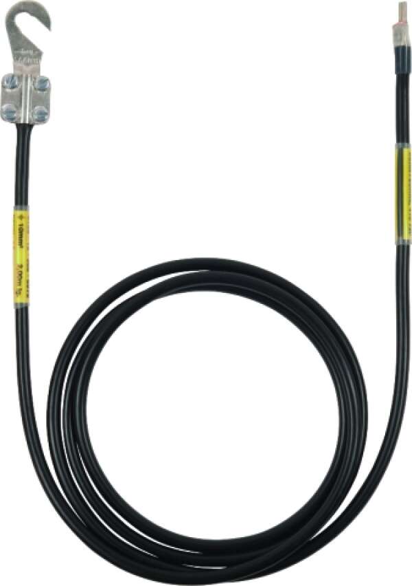 DEHN 410 720 Заземляющий кабель с открытым и штыревым наконечниками 10мм² L=2,05м чёрный