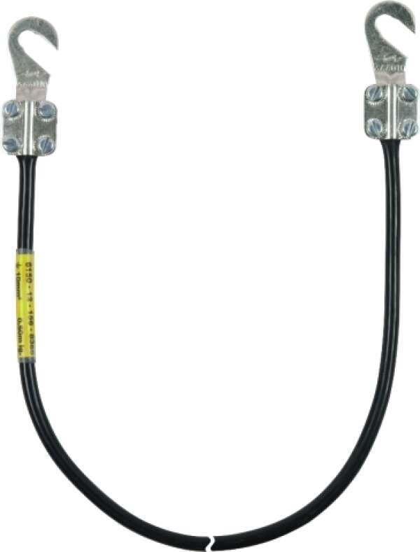 DEHN 416 003 Заземляющий кабель с двумя открытыми наконечниками М8/М10 16мм² L=0,35м чёрный