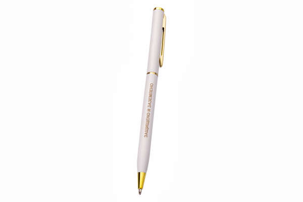 ZANDZ ZZ-009-509 — Ручка шариковая (корпус белый/хром, металл, SLIM)