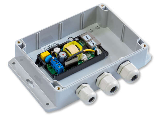 ATCOM PGSC20D01-540035W - Инжектор питания PoE 15W уличный (Outdoor POE инжектор 802.3af (class 3, до 15 Вт), 2xRJ45, cat 5e/6/7 IP65 (гермовводы), от -30 до +75)