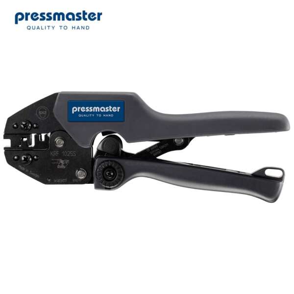 Pressmaster KRF-1025S - Пресс-клещи для обжима угловых правосторонних неизолированных наконечников, открытый цилиндр 1.0 - 2.5 мм2