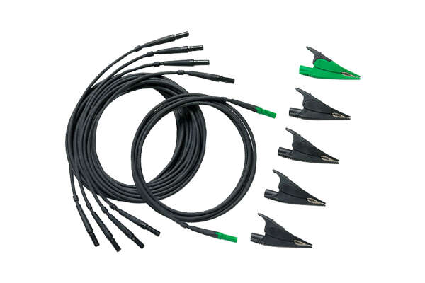 Fluke TLS430 - набор измерительных проводов и зажимов типа "крокодил" (4 черных, 1 зеленый)