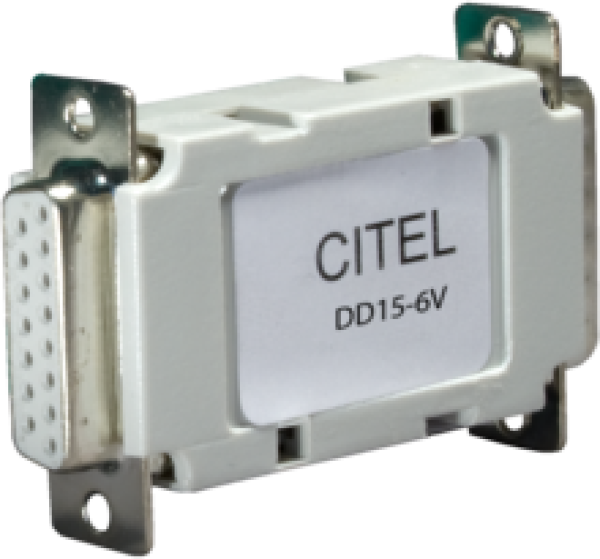 CITEL DD15-6V УЗИП с разъёмом D-Sub 15-пиновый разъем сеть RS422, RS423, Макс. пропускная способность < 40 Mbps, UN 5VDC UC 6VDC