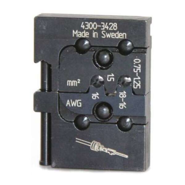 Pressmaster 4300-3428 - Матрица для опрессовки контактных Pin коннекторов типа Timer: 0.75-1.25 мм², 1.5 мм²