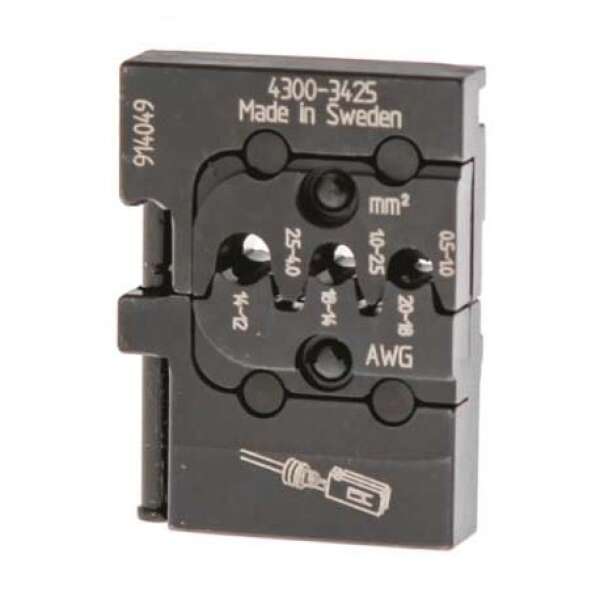 Pressmaster 4300-3425 - Матрица для опрессовки контактных Pin коннекторов типа Timer с уплотнителями: 0.5-1.0 мм², 1.0-2.5 мм², 2.5-4.0 мм²