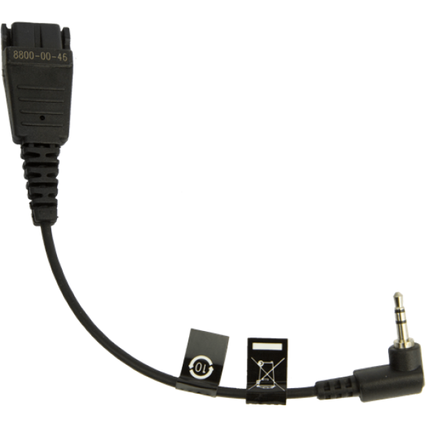Jabra шнур-переходник QD на jack 2.5 мм, 15 см, для Panasonic GB500, Plantronics CA40