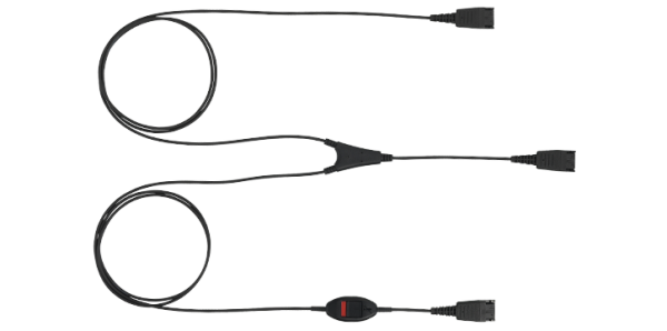 Jabra шнур-переходник QD на 2xQD, Supervisor Y-шнур, для обучений с кнопкой отключения микрофона (mute)