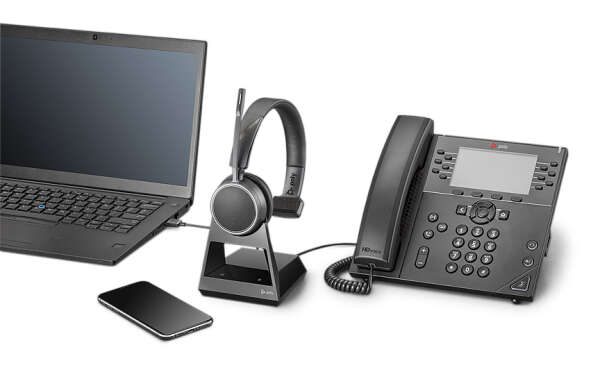 Plantronics Voyager 4210 Office-2 — беспроводная гарнитура для стационарного телефона, ПК и мобильных устройств (Bluetooth, USB-A)