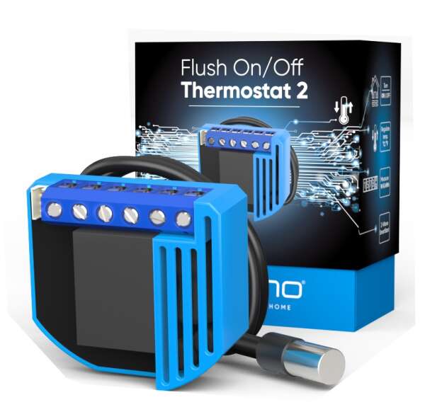 Qubino On/Off Thermostat 2 - Z-Wave термостат с функцией расход потребления энергии в комплекте с термодатчиком