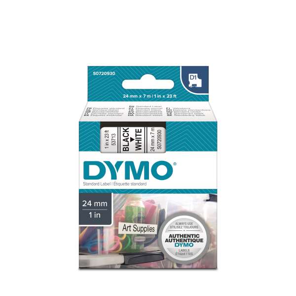 DYMO S0720930 - картридж D1 с лентой (белая, шрифт черный), 24 мм х 7 м