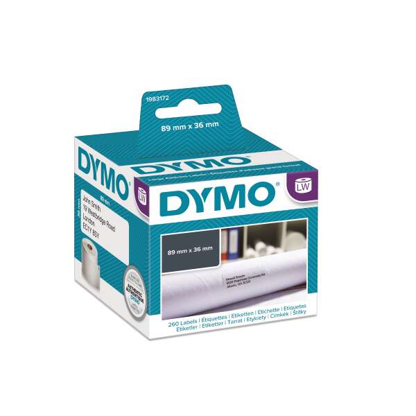 DYMO 1983172 - этикетки адресные бумажные, 89х36 мм, 1x260 шт/рул