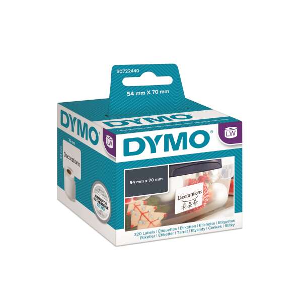 DYMO S0722440/99015 - этикетки многофункциональные большие, 70х54 мм, 320 шт/рул