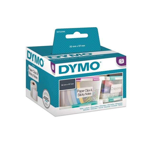 DYMO S0722540/11354 - этикетки многофункциональные, легкоудаляемые, 57х32 мм, 1000 шт/рул
